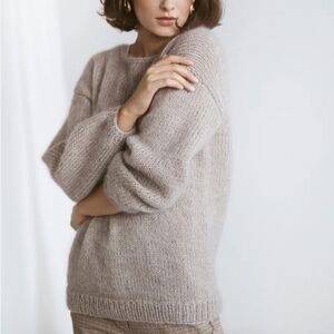 PLUME PARIS Superkid Mohair Cozy Gray Knit Oversized Sweater S/M/L